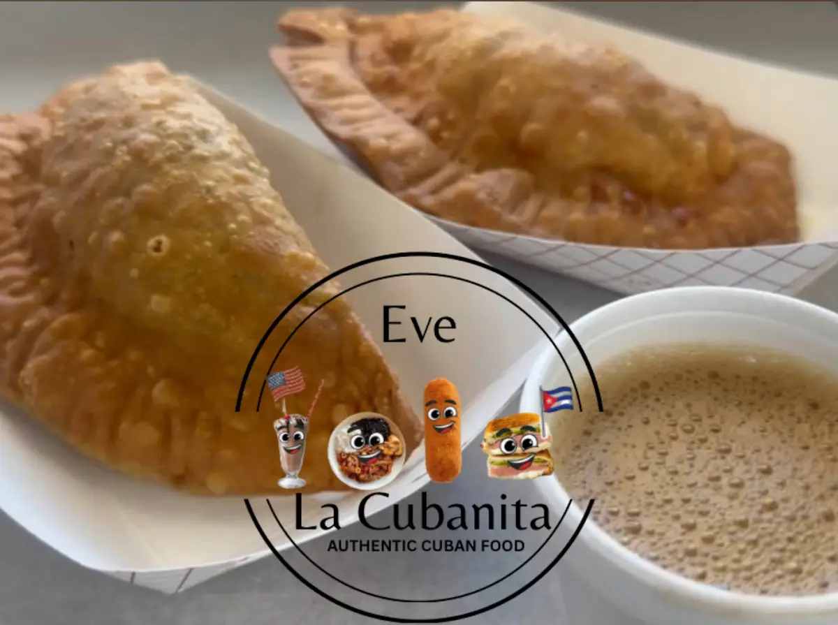 Golden empanadas with cafecito